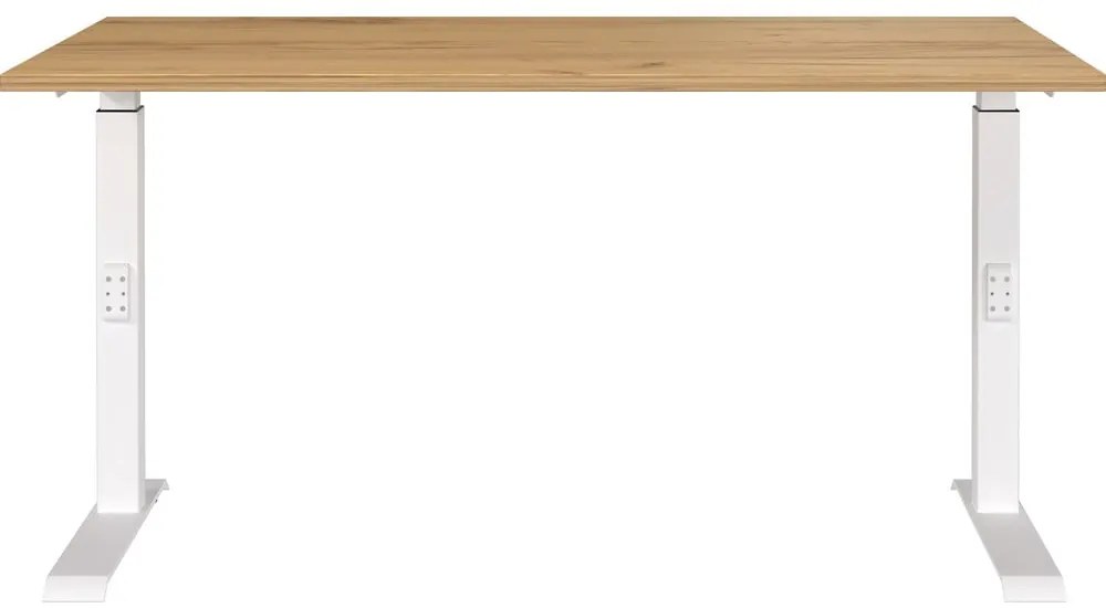 Íróasztal állítható magassággal, tölgyfa dekoros asztallappal 80x140 cm Downey – Germania