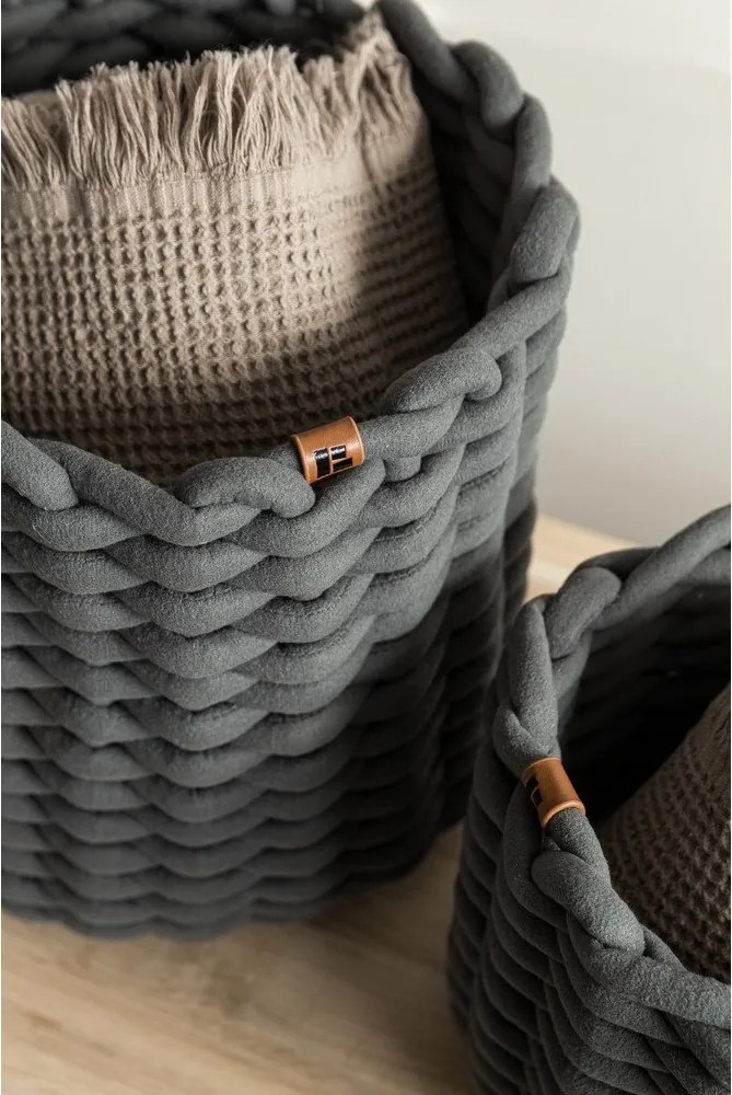 Textil tárolókosár ø 21x17 cm Peach Skin Round S – Bigso