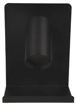 Fali spotlámpa polccal, USB töltővel 1xGU10/35W/230V fekete