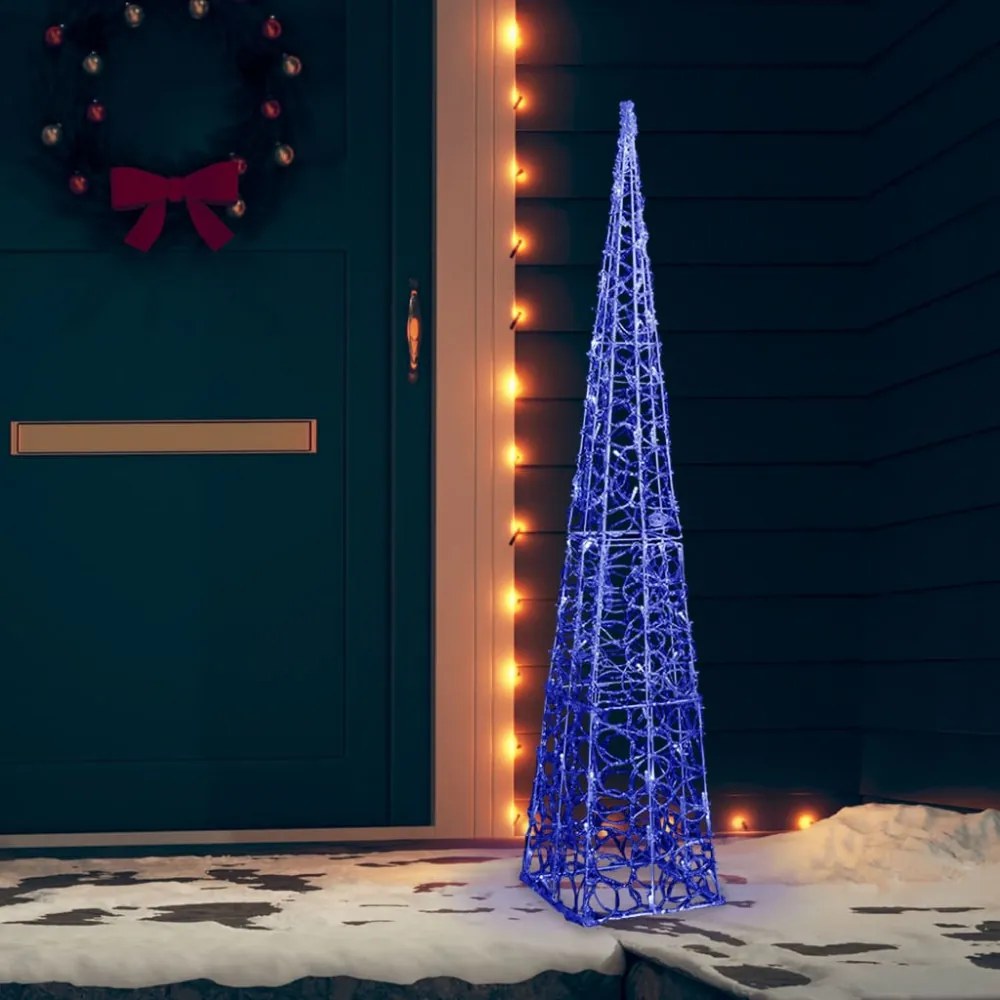 dekoratív kék fényű LED-es akril fénykúp 120 cm