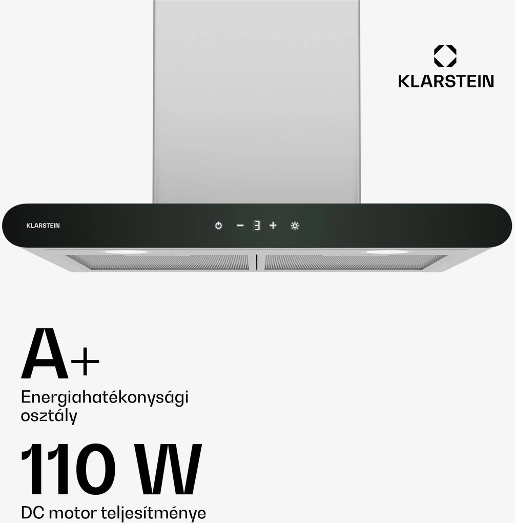 Klarstein CurveVent páraelszívó, 700 m³/h, Touch, LED, 110 W, EEK A+