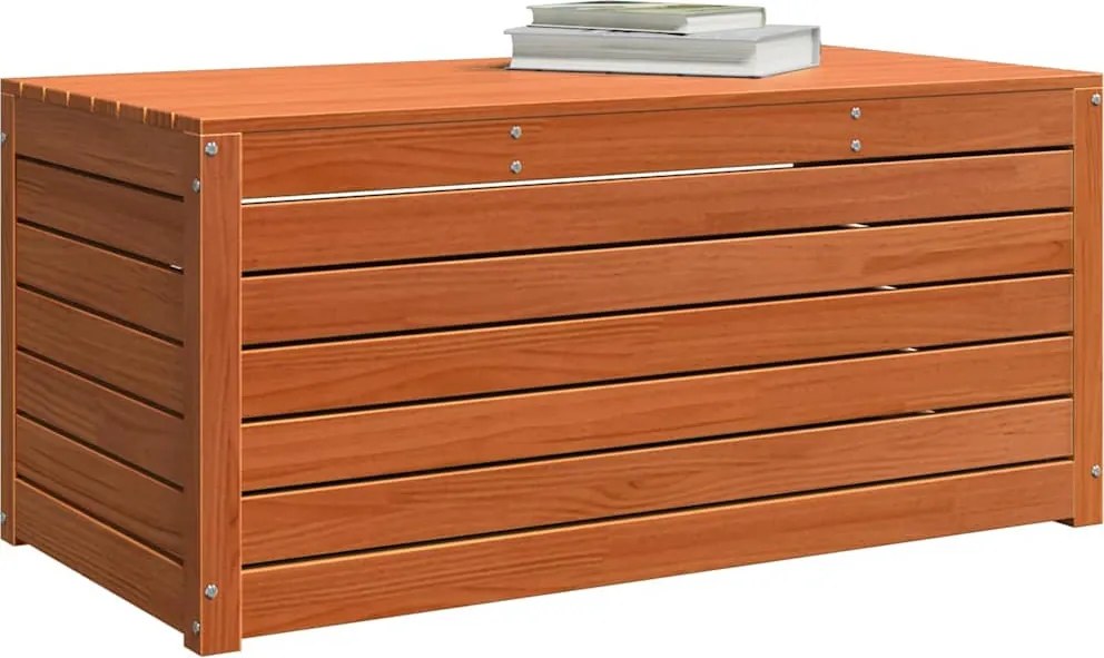 vidaXL Tároló Doboz Szerelt fa 101 x 50,5 x 46,5 cm Faggyú barna