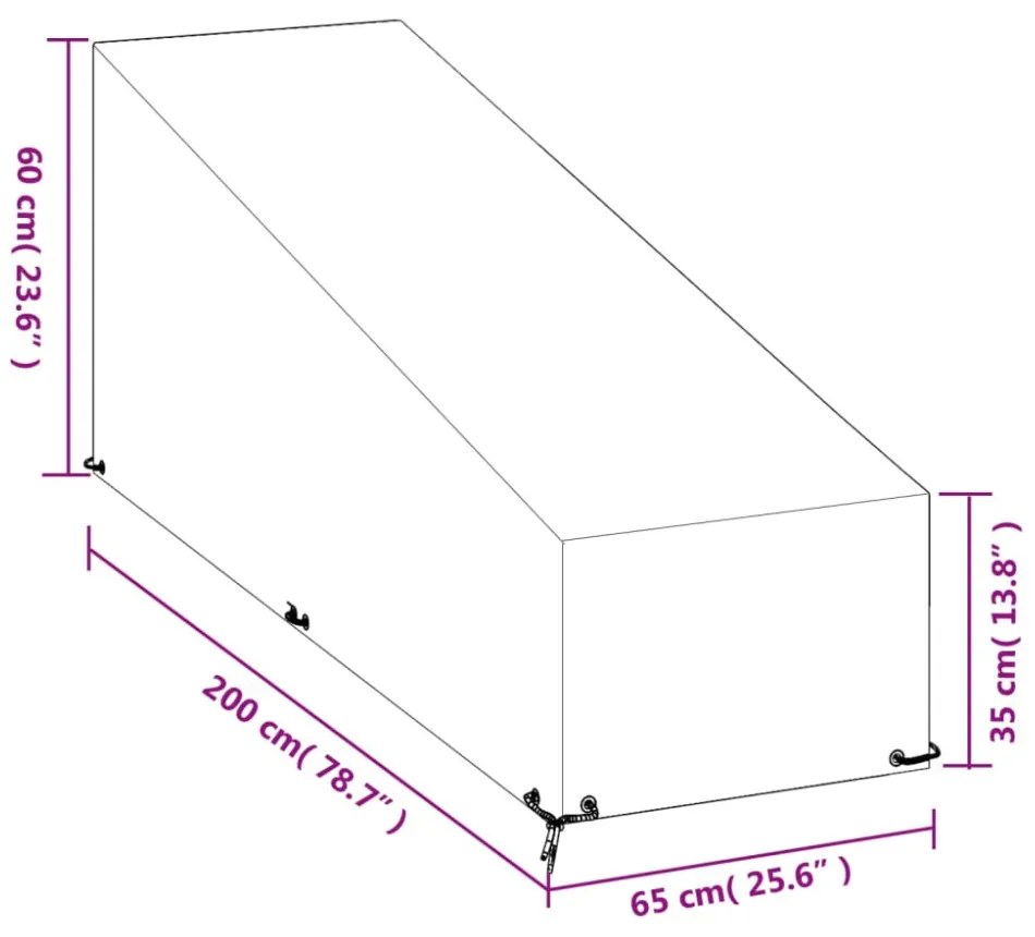 2 db polietilén napozóágyhuzat 12 fűzőlyukkal 200x65x35/60 cm