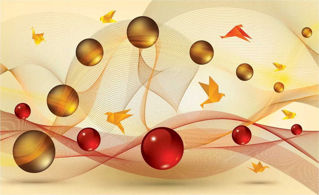 Fotótapéta flizelina Absztrakt Origami Hullámok Vonalak Elegancia 368x254 +ragasztó