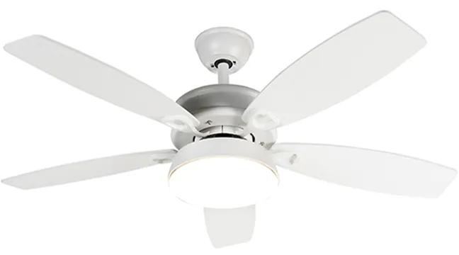 Design mennyezeti ventilátor fehér, LED-del távirányítóval - Malaki
