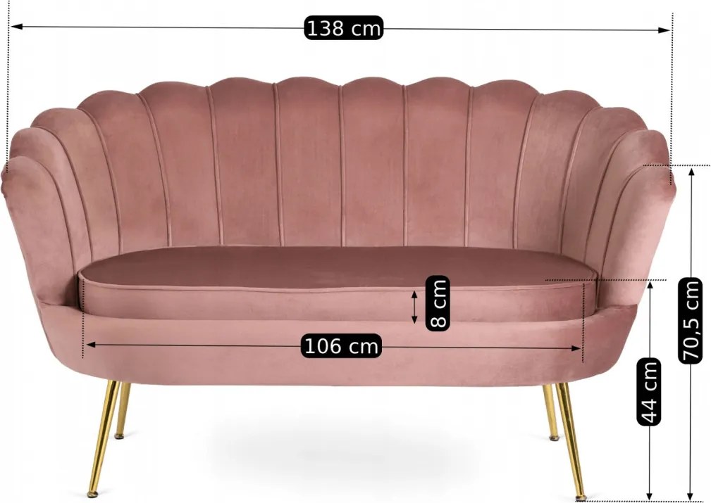 Sofa ZENDAYA Różowa