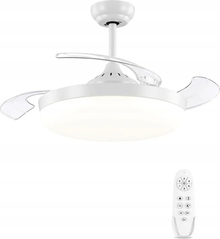 Autoday Beépített mennyezeti ventilátor állítható Led világítással 36W