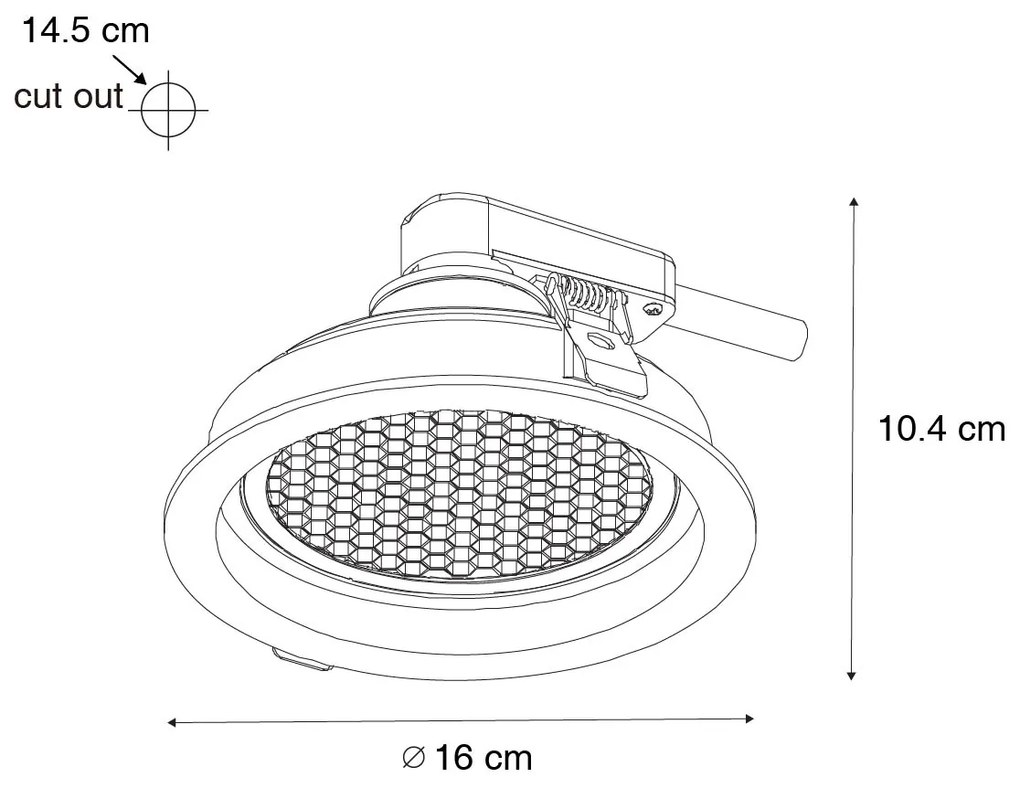 Modern beépített reflektor arany színű, állítható - Coop 111 Honey