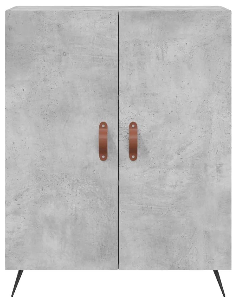 betonszürke szerelt fa magasszekrény 69,5 x 34 x 180 cm