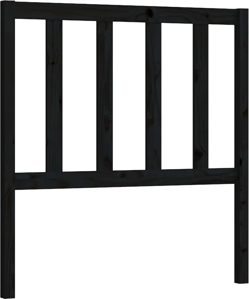 vidaXL fekete tömör fenyőfa ágyfejtámla 106 x 4 x 100 cm