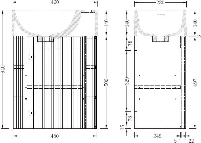 AREZZO design SORELLA 45 cm-es Fürdőszoba alsószekrény 1 ajtó, matt fehér