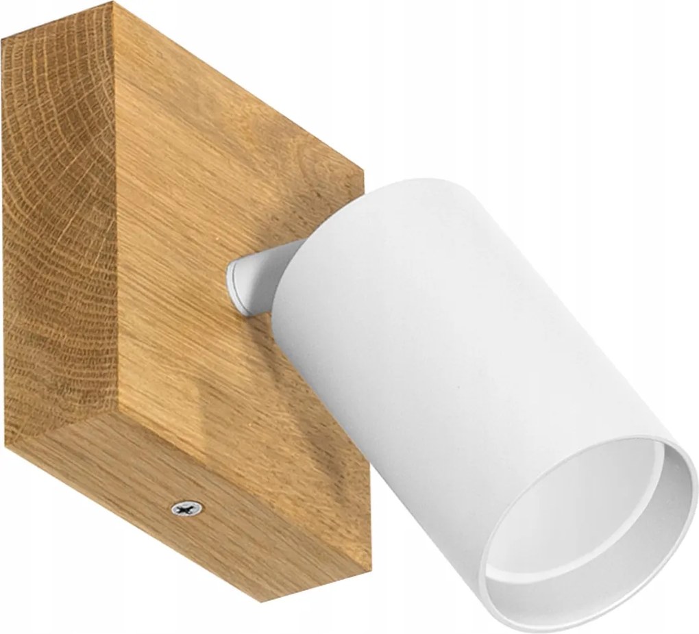 Led fali lámpa, mennyezeti lámpa Tölgyfa fehér, modern, 10 cm, GU10, mozgatható, felületre szerelhető