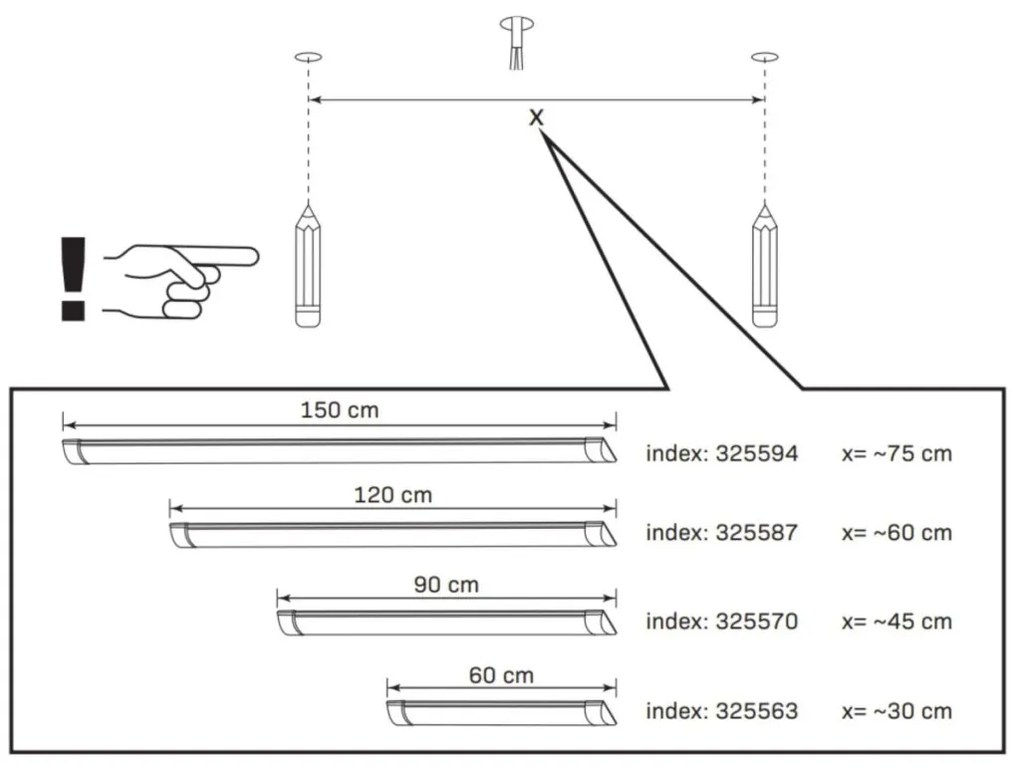 Polux BATTEN LIGHT 325563 Vonalas lámpa 1x18W/LED 4000K 2000lm IP20