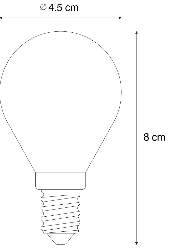 5 darabos E14 dimmelhető LED izzókészlet P45 átlátszó üveg 3W 350 lm 3000K