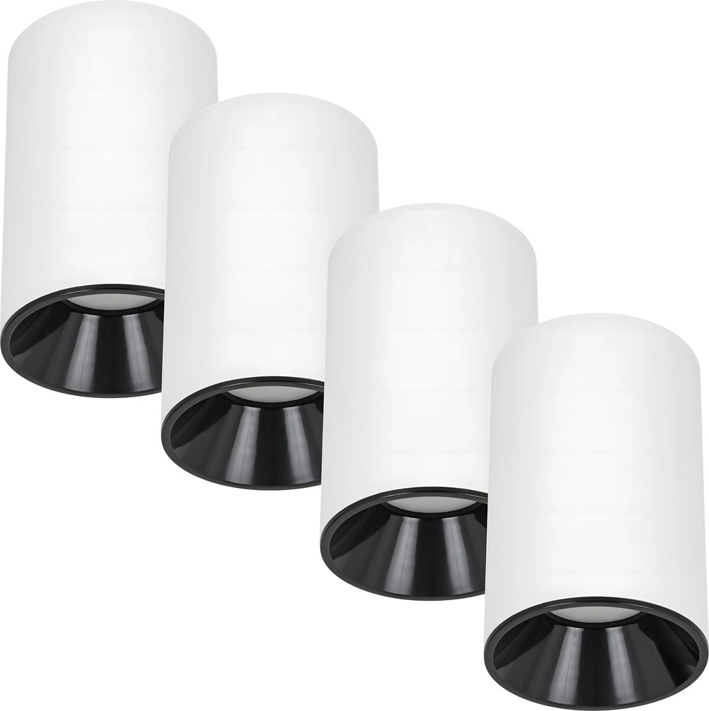 4x Falra szerelhető mennyezeti lámpatest Halogén GU10 fehér fekete Led Spot Lámpa