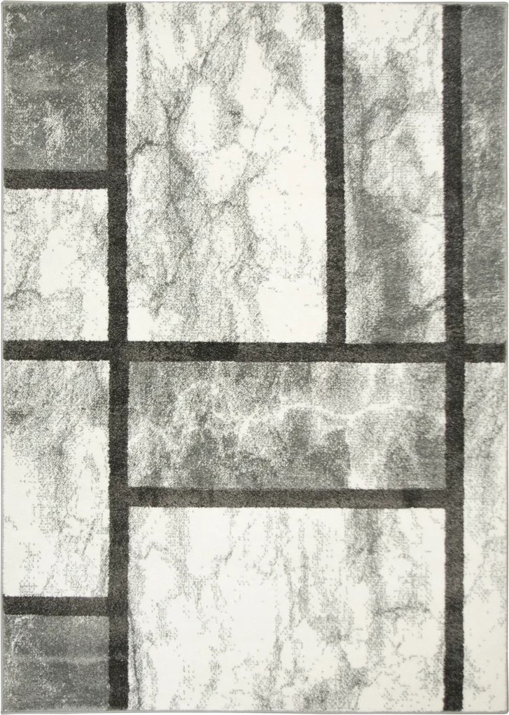 140x190 cm Szürke Lima Szőnyeg Márvány Téglalap Alakú Vonalak