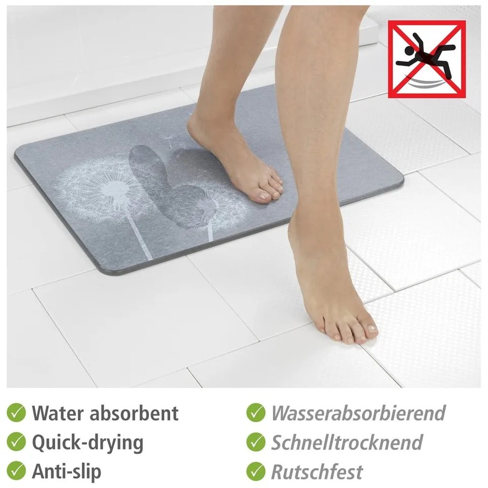 Szürke kovaföld fürdőszobai kilépő 39x60 cm Astera – Wenko