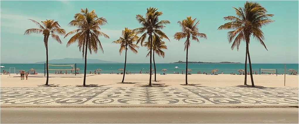 Dekoratív fotótapéta Hálószoba Pálmafák strand 250x104 Ragasztó