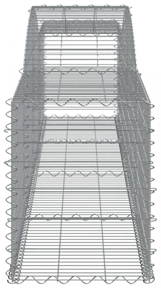 vidaXL 10 db íves horganyzott vas gabion kosár 400x50x60/80 cm