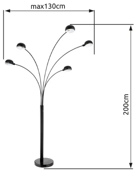 Globo 58228NB - Állólámpa SEYMOUR 5xE14/40W/230V fekete