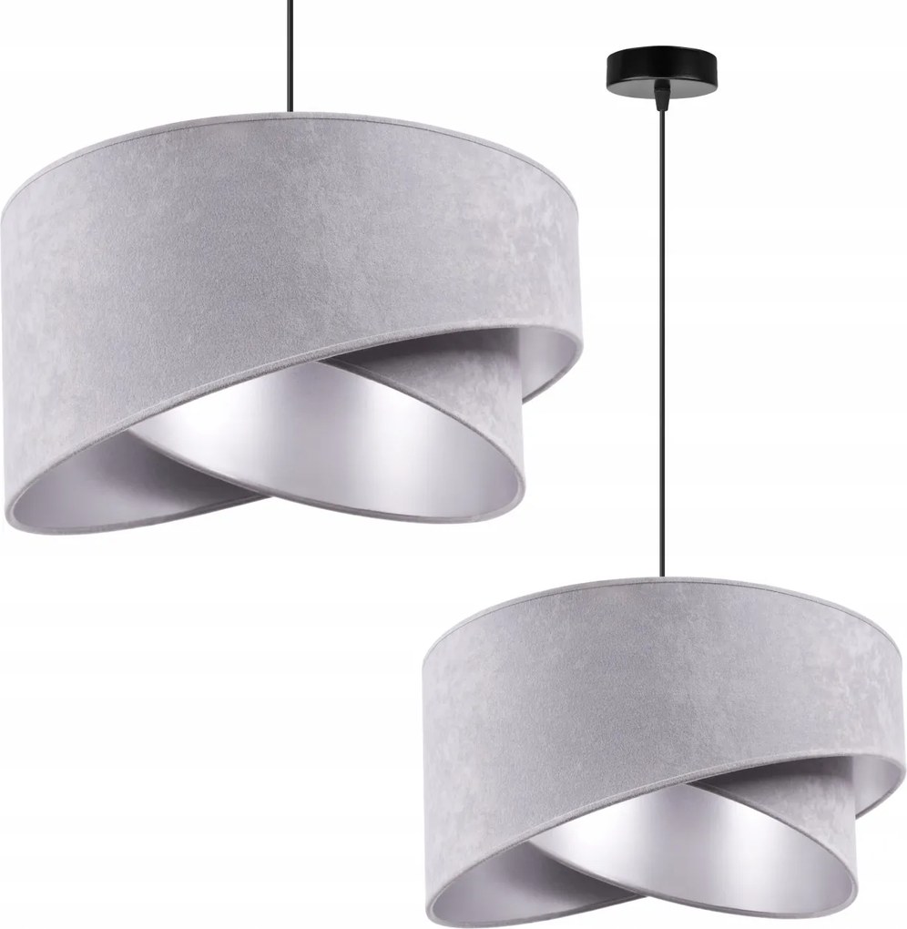 Mennyezeti Lámpa Lógó Csillár Szimpla Lámpabúra Glamour Szürke Króm