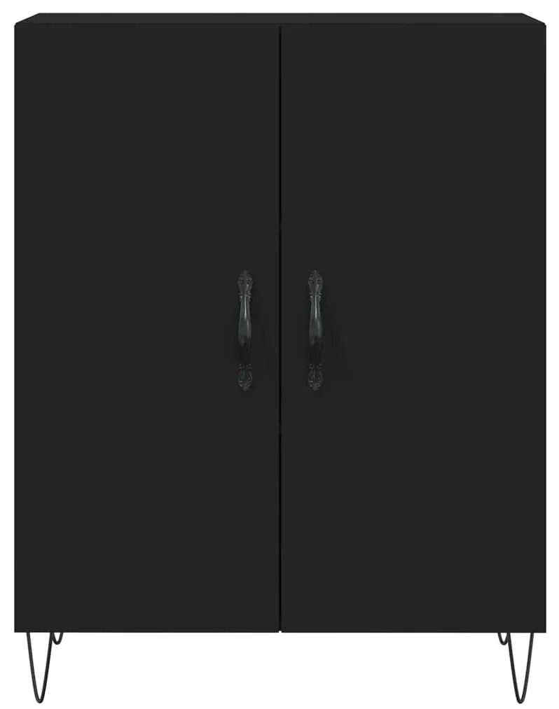 fekete szerelt fa magasszekrény 69,5 x 34 x 180 cm