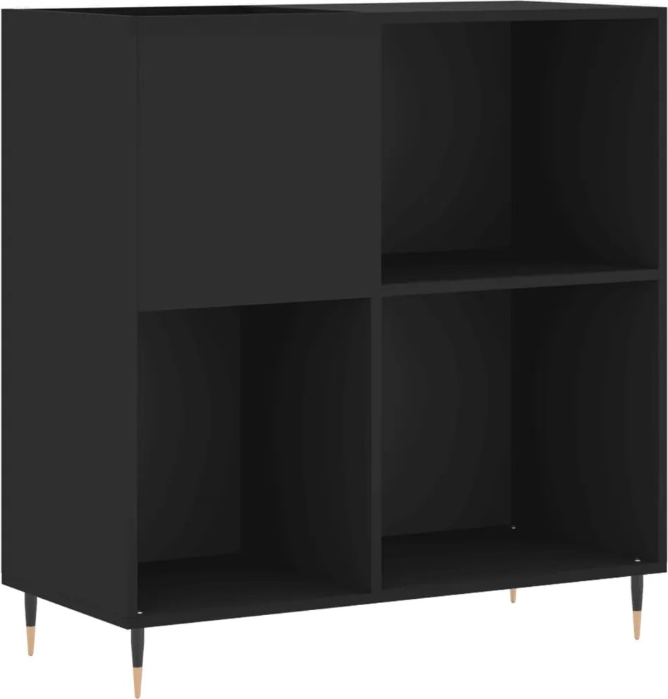 vidaXL fekete szerelt fa hanglemezszekrény 84,5 x 38 x 89 cm