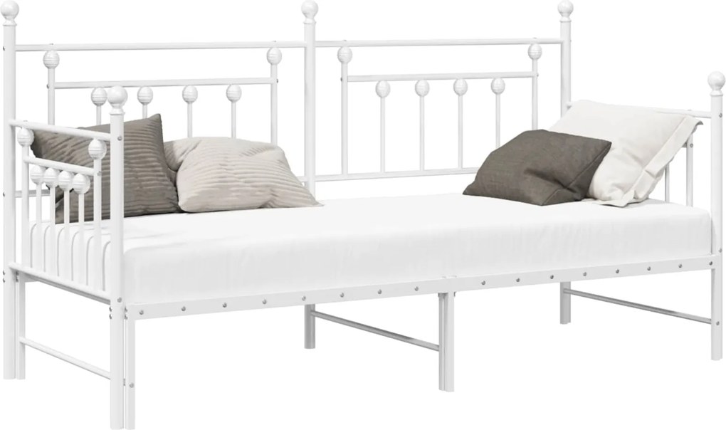 vidaXL Nappali ágykeret Fehér 80 x 200 cm Acél