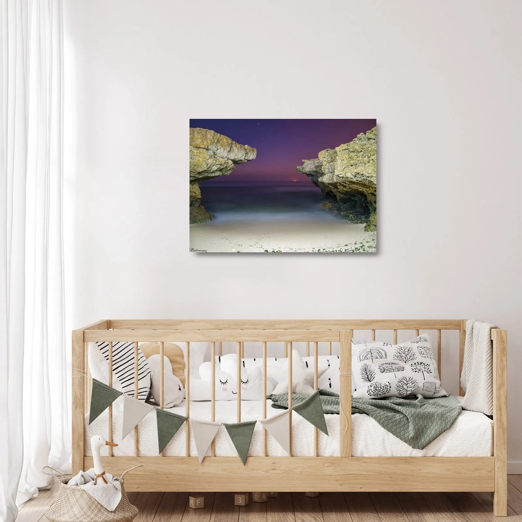 Kép - tengeri szikla (üvegen) (70x50 cm)
