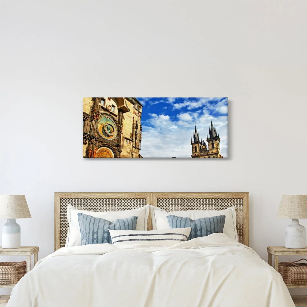 Kép - Prágai csillagászati óra (120x50 cm)