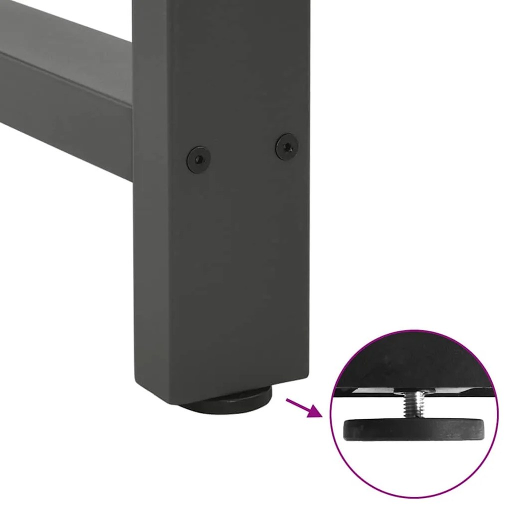 2 db antracitszürke acél dohányzóasztal láb 50x(30-31) cm