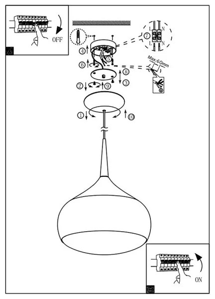 Eglo 97087 - COMBA-C LED RGBW állítható függeszték 1x18W/230V
