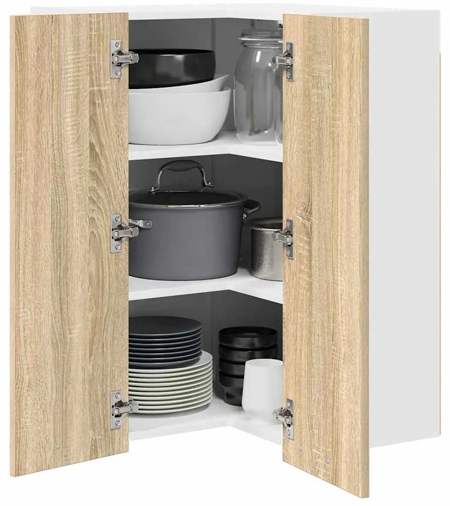 Függő szekrény Riga Sonoma tölgy és fehér 57 x 57 x 80 cm