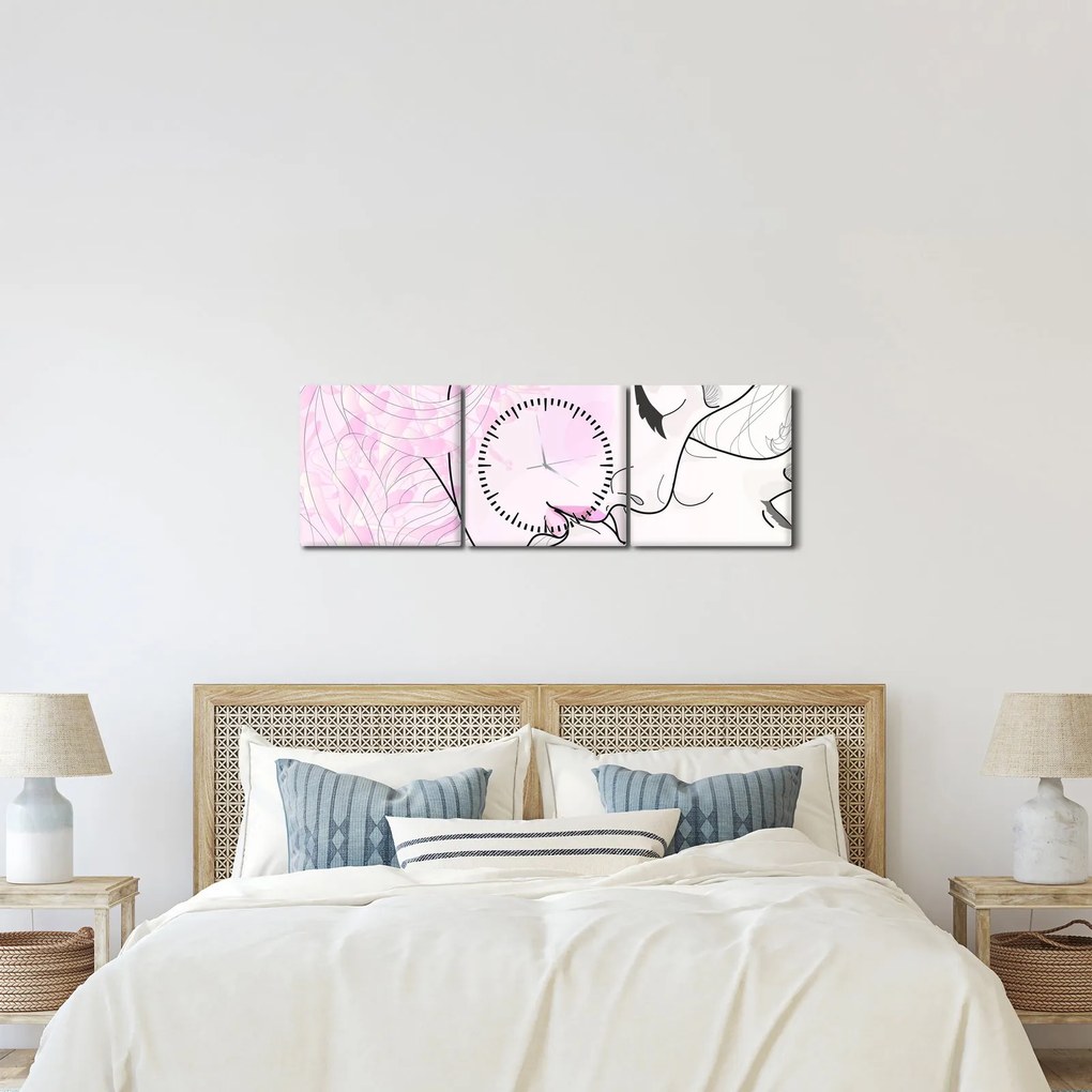Kép - csók (órával) (90x30 cm)