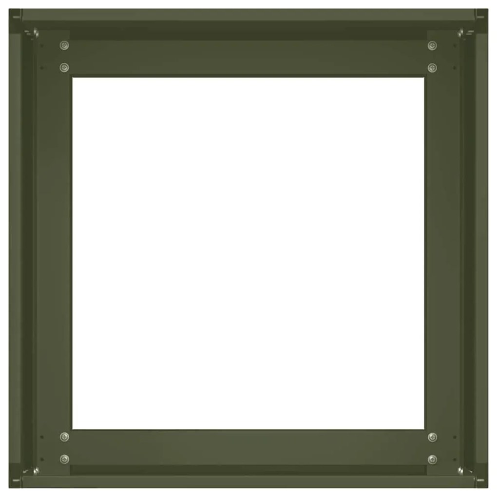 vidaXL olívazöld acél növénytartó 40x40x30 cm