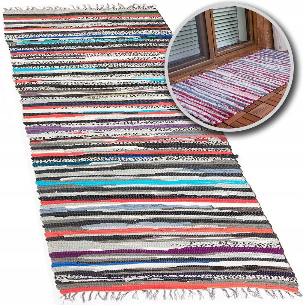 Pamut Szőtt Járdaszőnyeg Rojtok 70x130