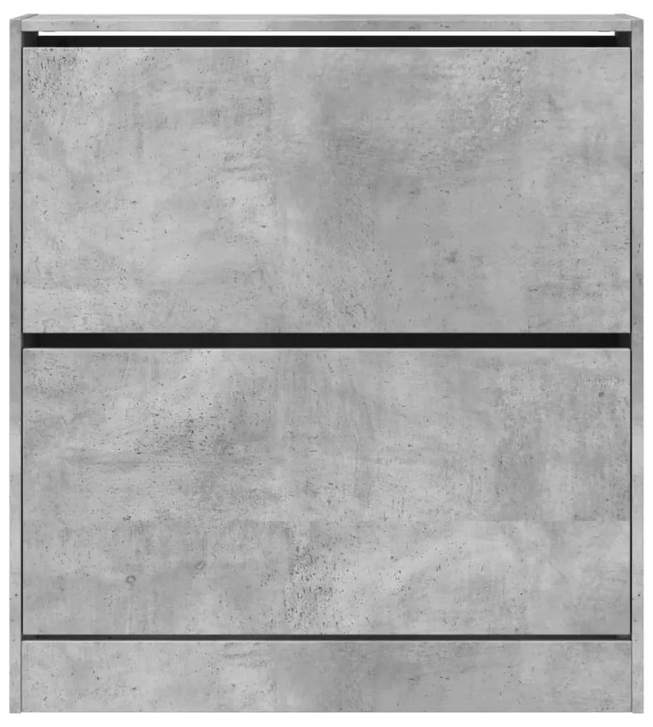 betonszürke szerelt fa cipőszekrény 80 x 21 x 87,5 cm