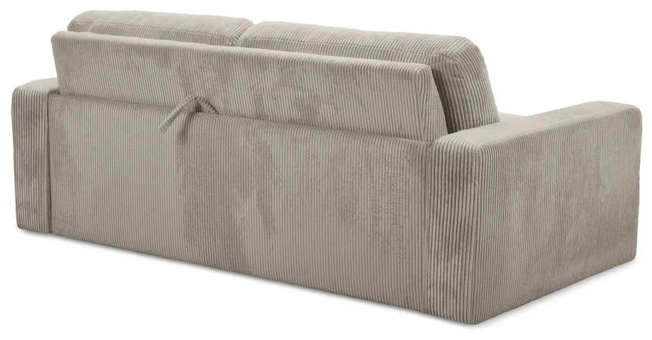 Világosbarna kordbársony kinyitható kanapé 195 cm Nona – Makamii