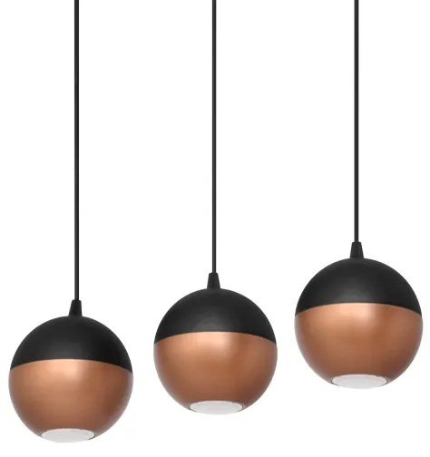 LED Csillár zsinóron MIDWAY 3xGU10/4,8W/230V fekete/réz