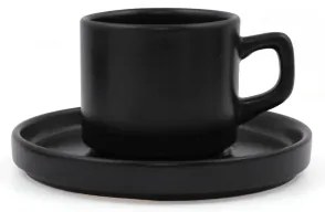 20 darabos étkészlet, fekete/kőkerámia