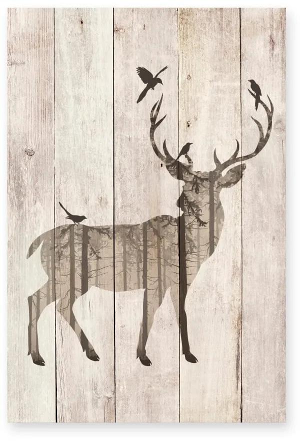 WaterColor Deer falitábla fából, 40 x 60 cm - Really Nice Things