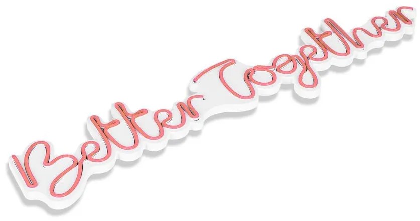 Műanyag LED-es fali dekoráció, Better Together - Pink