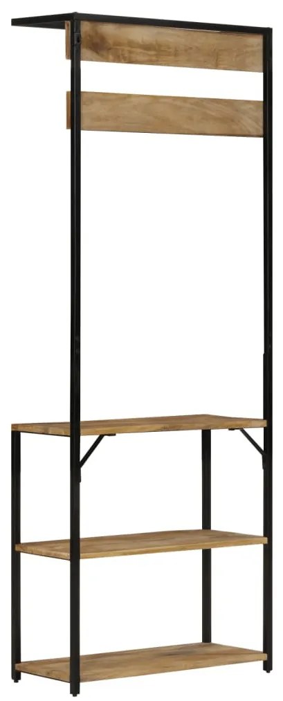 tömör durva mangófa fogas cipőtárolóval 68 x 30 x 182 cm