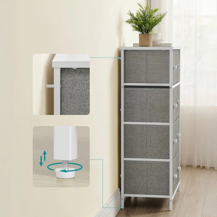 Szürke Fém Komód 56×30×93 cm. AUK-E1051 GREY