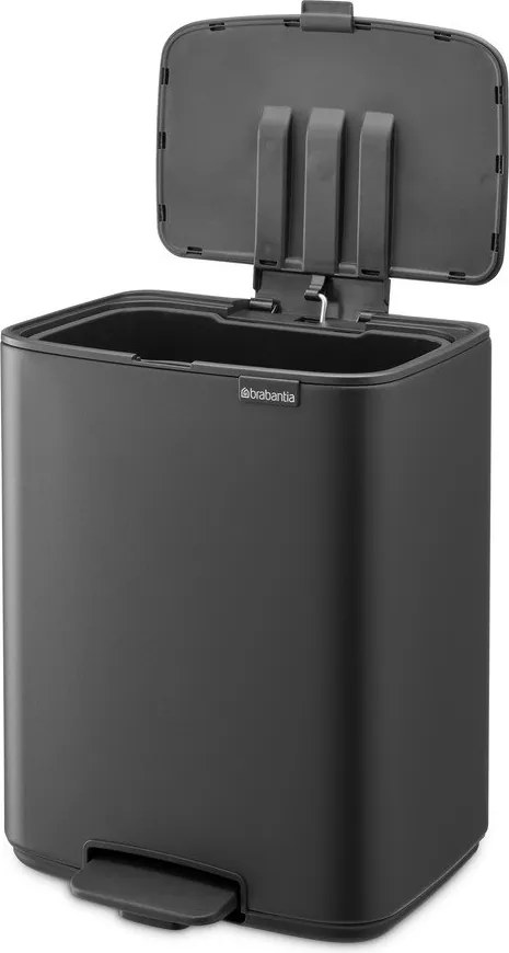 Sötétszürke acél pedálos szemetes 12 l Bo – Brabantia