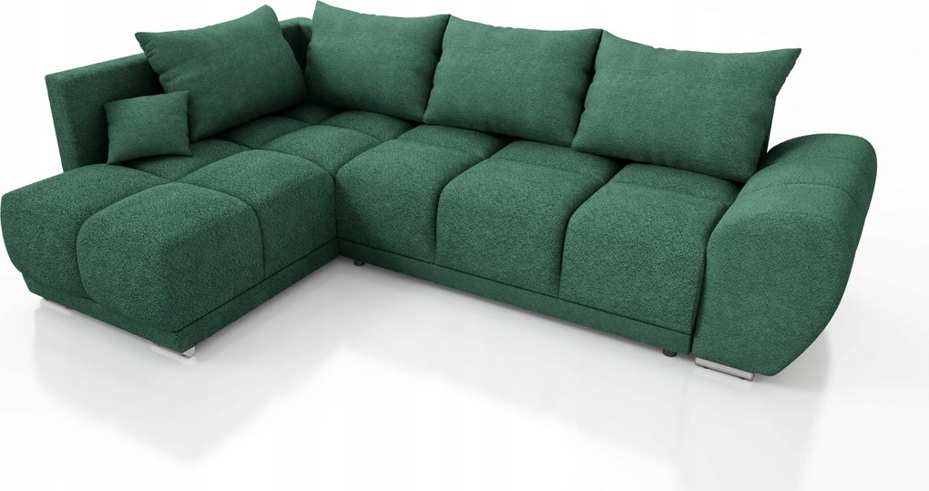 Zöld Összecsukható Sarokülőgarnitúra Alvás Funkcióval Forrest Bal Oldali Bouckle Szaruhártya