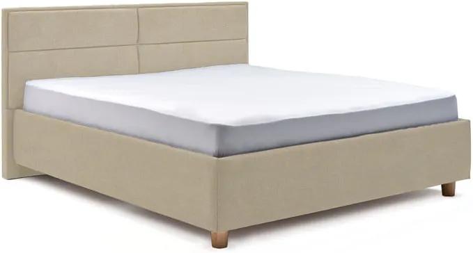 Grace bézs kétszemélyes ágy ágyráccsal és tárolóhellyel, 160 x 200 cm - AzAlvásért