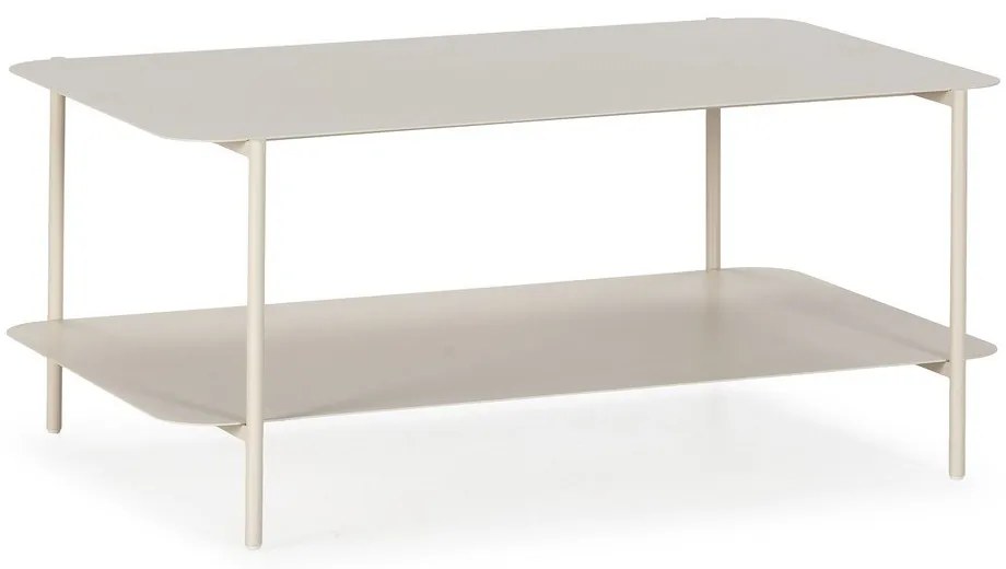 Krémszínű fém dohányzóasztal 58x90 cm Beatrix – MOME