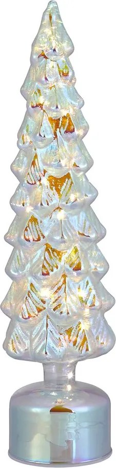 XMAS világító-forgó dekorfenyő LED fénnyel, ezüst 39 cm