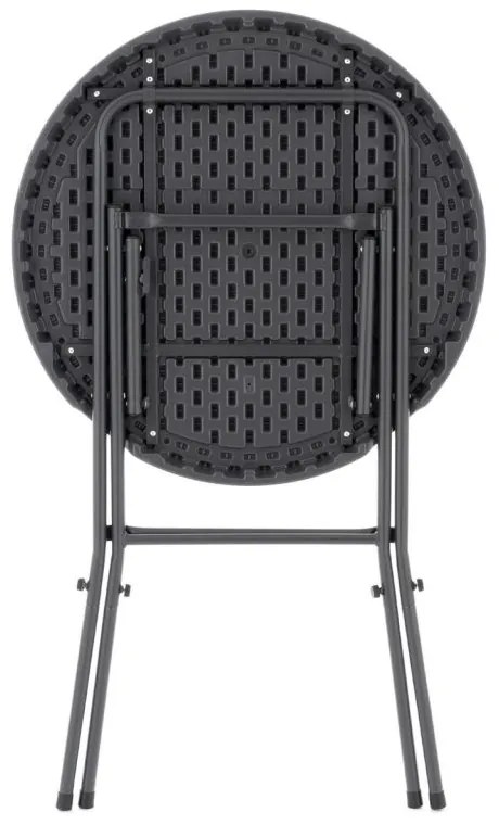 GARTHEN Kerti asztal kerek rattan 110 cm szürke